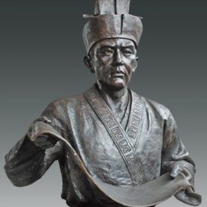 Imagen de estatua con el rostro de Cai Lun