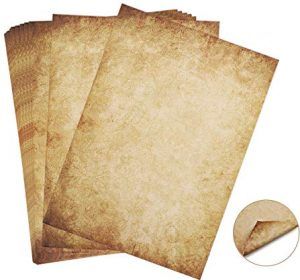 Hojas de papel pergamino