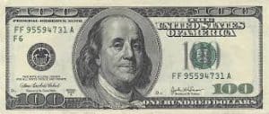 Imagen de un billete de 100 d&oacute;lares 