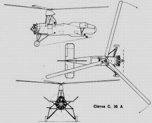 Imagen del plano del autogiro C 30 A