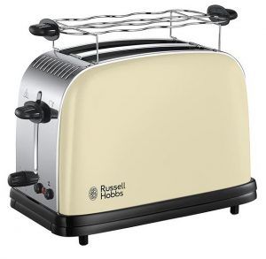 imagen de tostadora Russell Hobbs con parrilla de descongelado de color beige