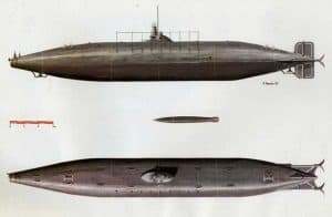 imagen de submarino con torpedo de Peral