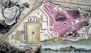Plano de la ciudad de Cartagena en el siglo XVII