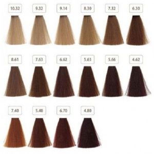 Imagen de muestras de tonos de tinte de pelo