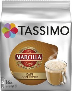 Imagen de c&aacute;psulas Tassimo Marcilla caf&eacute; con leche
